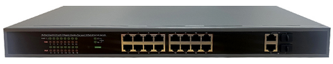 16-Port Gigabit Ethernet Switch with 16-Port PoE, 10/100 Mbps JTI-POE16GF-250