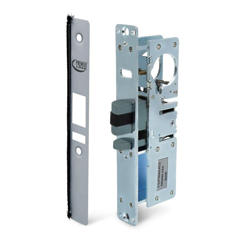 Commercial Storefront Deadlatch Narrow Stile Mortise Lock - 1-1/2'' - Left Handed - Aluminum Finish JDLA-06L