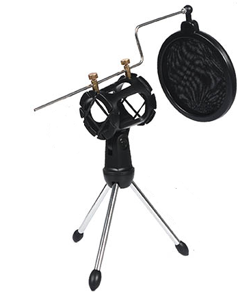 Desktop Microphone Stand With Pop Shield JMS-001PS