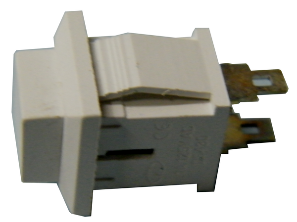 Replacement Square White Plastic Intercom Push-Button w/ 2 Solder