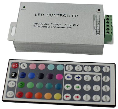 RGB IR Striplight Controller, 44 Key, 24A Remote Control, EC-RGBCTR-IR-24A-LED Lighting-EC-Jayso Electronics