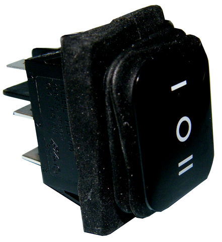 Rocker Switch, Booted, Snap-In, DPDT, On/Off/On, with Push-On Terminals, JTS-2B-Electronic Repair Parts-Various-Jayso Electronics