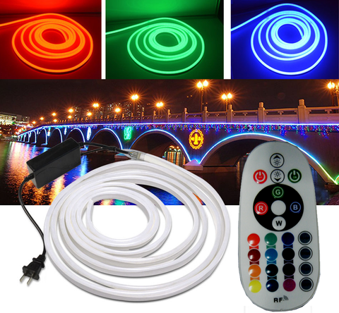 110 VAC “Neon” RGB LED  Light Strip Kits, Waterproof, Flexible, Super Bright EC-NLED-RGB-110V