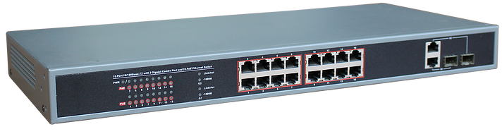 16-Port Ethernet Switch with 16-Port PoE, 10/100 Mbps JTI-PDE16GFW-250-Computer & Accessories-Various-Jayso Electronics