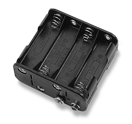 4 x 4 Battery Holder For 8 AA Batteries (12V) W/ Snap-On Connection JBH-4X4AASC