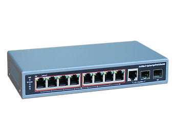 8-Port Gigabit Ethernet Switch with 8-Port PoE, 10/100/1000 Mbps JTI-POE8AGFE-120