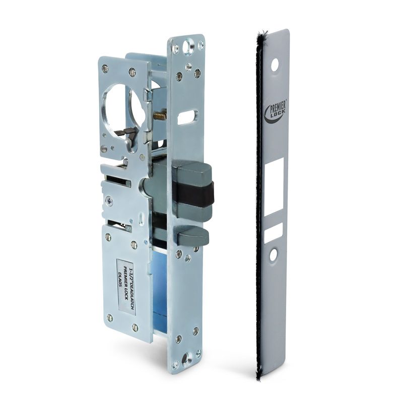 Commercial Storefront Deadlatch Narrow Stile Mortise Lock - 1-1/2'' - Right Handed - Aluminum Finish JDLA-05R