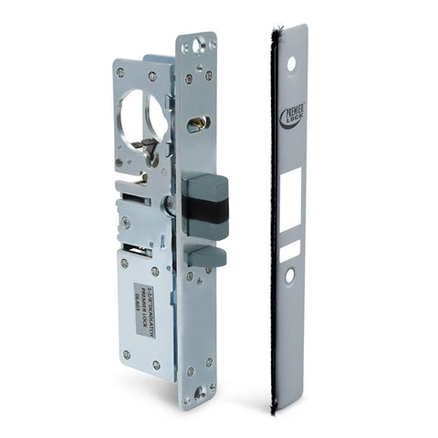 Commercial Storefront Deadlatch Narrow Stile Mortise Lock - 1-1/8'' - Right Handed - Aluminum Finish JDLA-03R