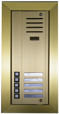Metal 5-Button Graystone / Elbex Door Station, Flush Mount, Gold Finish, 3405FG