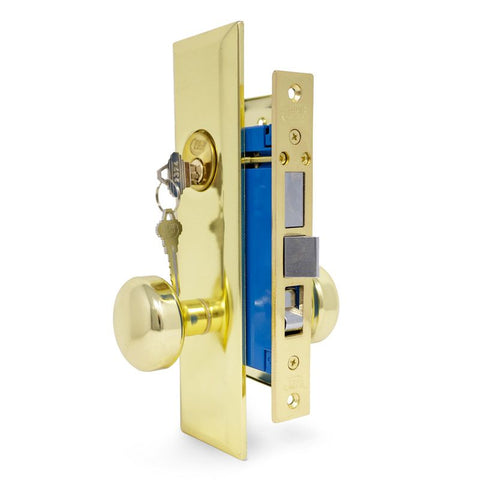 Mortise Keyed Mortise Keyed Door Lock set - Left Hand-Brass Finish US3-2-1/2" Backset - 2 SC1 Keys JML-01