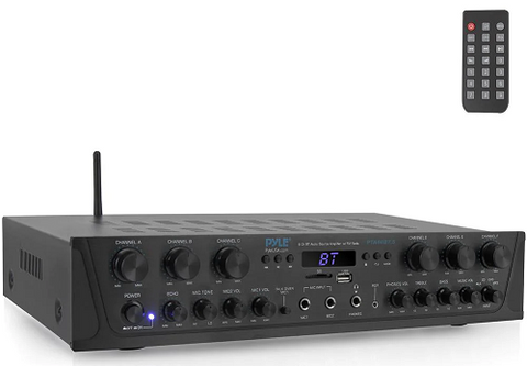 Pyle 8-Channel Bluetooth Powered Mixer - 800W Pro Audio Sound Mixer Mp3 Usb Sd Readers Aux3 5mm Input Rca 1 4 Effects Loop Connectors Digital Lcd Display Built In Cooling Fan Pmx8 Pyle 8-Channel Bluetooth Powered Mixer - 800W Pro Audio Sound Mixer Mp3 Usb Sd Readers Aux3 5mm Input Rca 1 4 Effects Loop Connectors Digital Lcd Display Built In Cooling Fan Pmx8