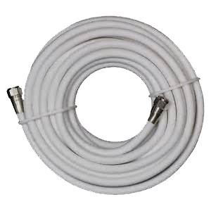 RG6U Coaxial TV Antenna Cables with Male "F" Connectors, FF-XX-6U-Antennas-Various-6 Ft.-White-Jayso Electronics
