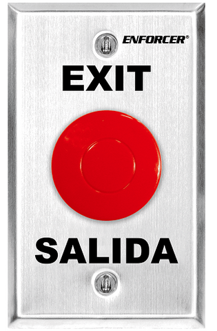 Red Weather Resistant Request-to-Exit Mushroom Pushbutton  Single Gang Mount JSD-7201RCPE1Q