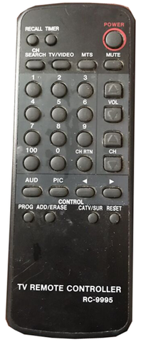 TV Remote, Universal Toshiba, Type RC-9995, RC-2001