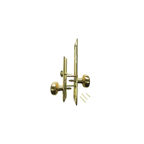 Trim For Mortise Lock - 2 Attached Knobs to inner and outer Face Plates - Brass Finish JMLT-01