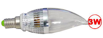 3 Watt LED Flame Style Lamp, Candelabra (E12) Base, EC-RLEDCF3W-CW-LED Lighting-EC-Default-Jayso Electronics
