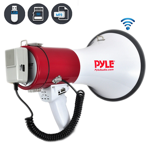 50 Watt Bluetooth Bullhorn  w/ Wireless Audio Streaming & Siren PMP52BT
