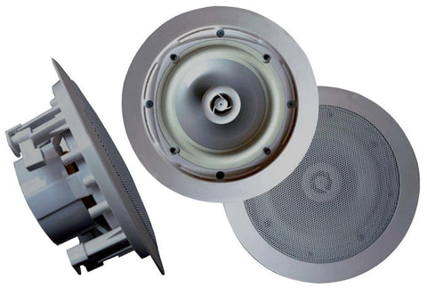 6.5" 2-Way  In-Ceiling Speakers, Weatherproof, Round, PWRC61