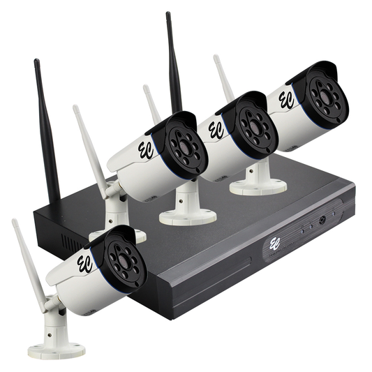 8-Channel Wireless NVR Kit w/ 4 WiFi Network Cameras 960P Indoor/Outdoor EC-WNVR8-4C-Security Cameras & Recorders-Jayso Electronics-Jayso Electronics