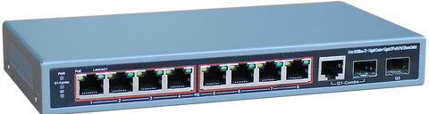 8-Port Ethernet Switch with 8-Port PoE, 10/100 Mbps JTI-PDE8GF-125-Computer & Accessories-Various-Jayso Electronics