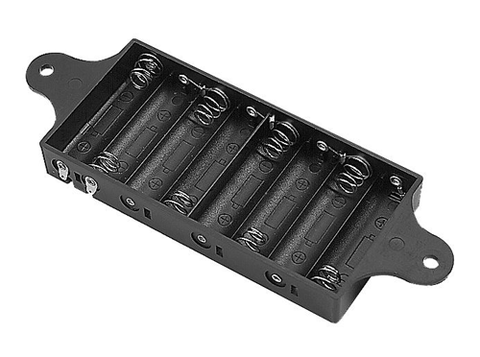 Flat Battery Holder For 8 AA Batteries (12V) W/ Solder Lugs & Mounting Tabs JBH-8AASLMT