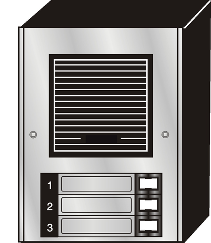 Intercom Door Entry Panel, 3 Button, Economy Style,  Aluminum,  Surface Mount JLP-003S