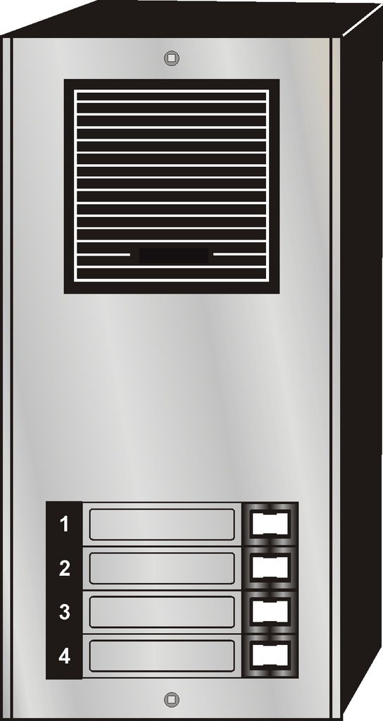 Intercom Door Entry Panel, 4 Button, Economy Style, Aluminum, Surface Mount JLP-004S-Intercom Systems-Various-Jayso Electronics