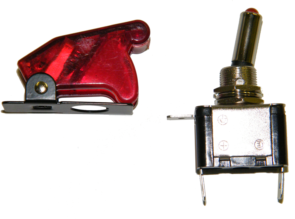 LED Illuminated Toggle Switch with Safety Cover JTS-CLX-Automotive Accessories-Various-Red-Jayso Electronics