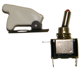 LED Illuminated Toggle Switch with Safety Cover JTS-CLX-Automotive Accessories-Various-White-Jayso Electronics