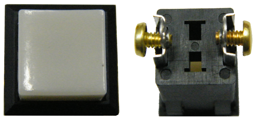 Replacement for Auth Square Plastic Intercom Push-Button w/ 2 Screw Terminals w/ Solder Tabs JIB-079510-14-Intercom Systems-Various-Jayso Electronics