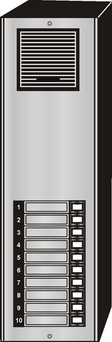 Intercom Door Entry Panel, 10 Button, Economy Style, Aluminum, Surface Mount JLP-010S-Intercom Systems-Various-Jayso Electronics