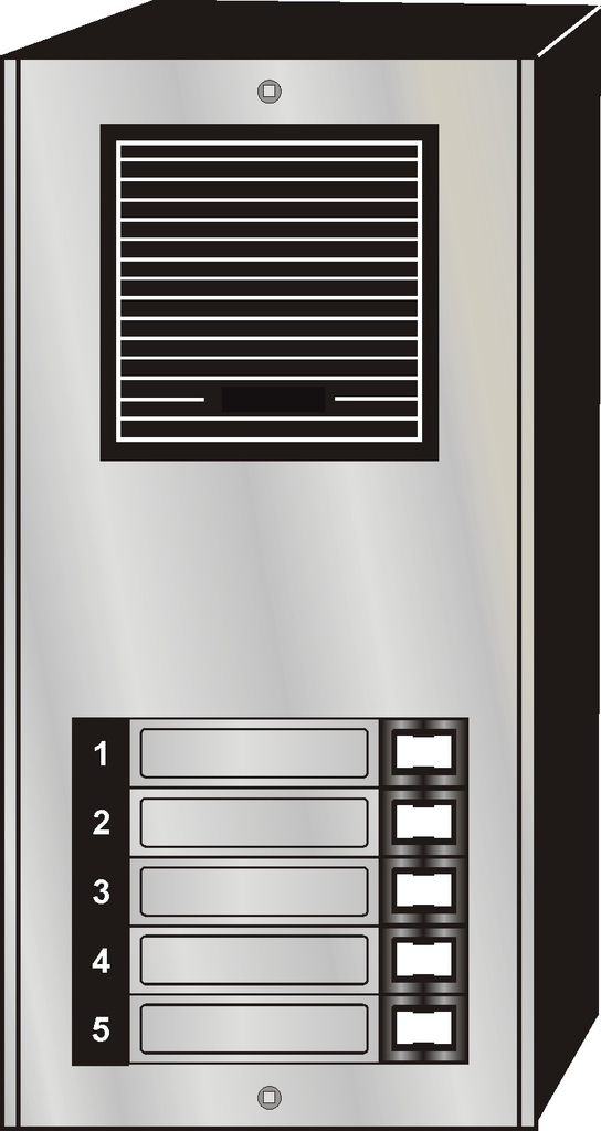 Intercom Door Entry Panel, 5 Button, Economy Style, Aluminum, Surface Mount JLP-005S-Intercom Systems-Various-Jayso Electronics