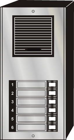 Intercom Door Entry Panel, 6 Button, Economy Style, Aluminum, Surface Mount JLP-006S-Intercom Systems-Various-Jayso Electronics