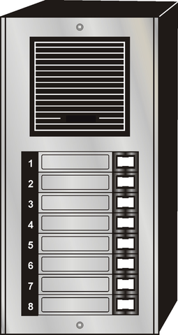 Intercom Door Entry Panel, 8 Button, Economy Style, Aluminum, Surface Mount JLP-008S-Intercom Systems-Various-Jayso Electronics