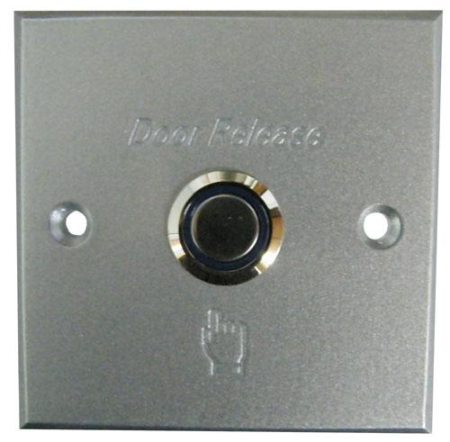 Large Square Pushbutton Door Release Plate w/ Blue Lit Surround, JPP-3X3LT-Access Controls-Various-Jayso Electronics