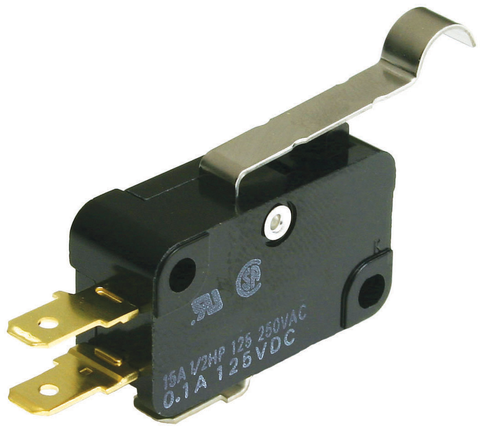 Micro Switch, Snap Action, SPDT, On/Off, with Simulated Roller Lever & Push-On Terminals, JTS-402-Electronic Repair Parts-Various-Jayso Electronics