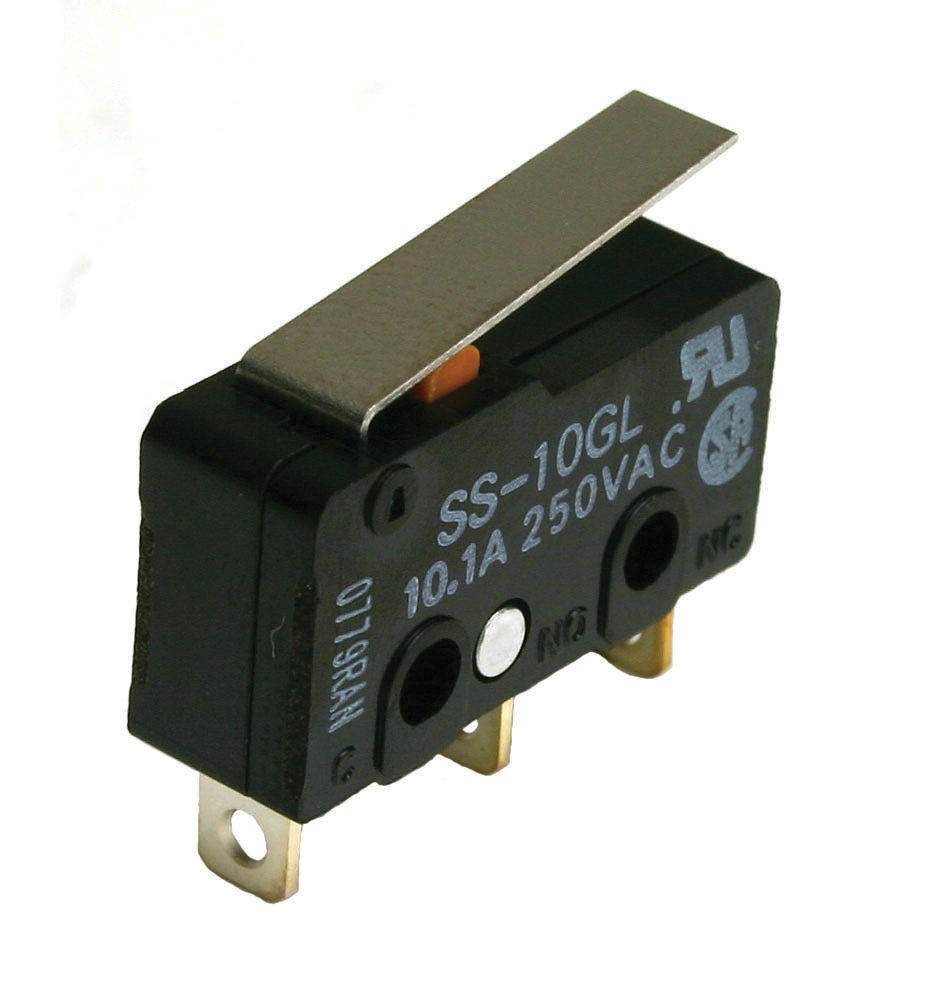 Micro Switch, Snap Action, SPST, On/Off, with Short Hinge Lever & Push-On Terminals, JTS-417-Electronic Repair Parts-Various-Jayso Electronics