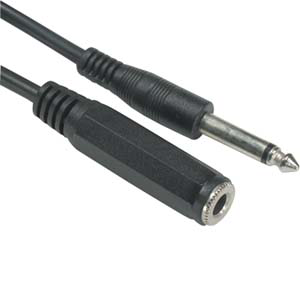 Microphone Cable, 1' Male 1/4" to Female 1/4" JMC-014-Amplifiers & PA Systems-Various-Jayso Electronics