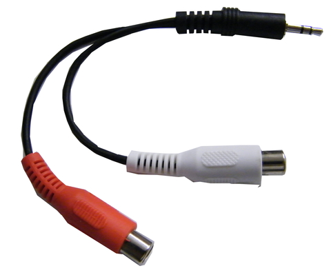 Mini Stereo “Y” Cable, 1) Mini Stereo Plug to 2) RCA Jacks, JA4-027A-Home Theater & Audio-Various-Jayso Electronics