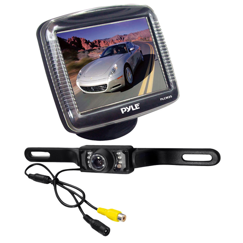 Rear View Camera Kit with Night Vision, License Plate Mount PLCM36-Security Cameras & Recorders-Pyle-Jayso Electronics