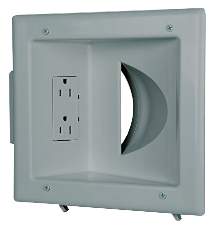 Recessed Low Voltage Media Canopy Wall Plate W/ Duplex AC Receptacle JCWP-0031-Home Theater & Audio-Various-Jayso Electronics