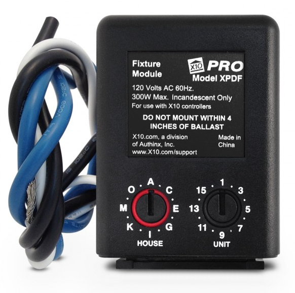 X-10 PRO In-Line Dimming Fixture Module, 120 VAC, 300W, Black XPDF-Security Accessories-Various-Jayso Electronics